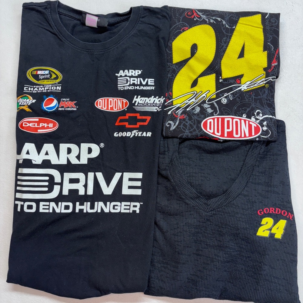 Nascar 24 Jeff Gordon DuPont‎ Motorsports Women's Black T Shirt 
Large lot of 3